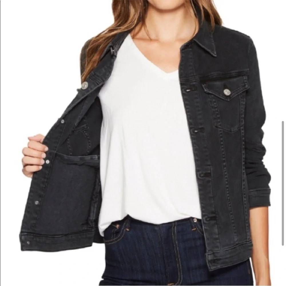 Hudson Jeans Moto Oversized Jacket Grey Black Denim Size Small - Picture 4 of 16